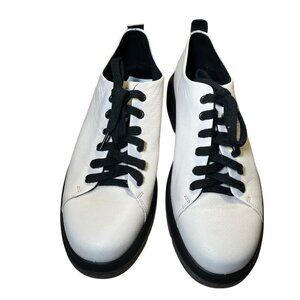 Ecco Nouvelle Lace Up Womens Sneakers Shoes Limestone Leather Size 41 US 10-10.5